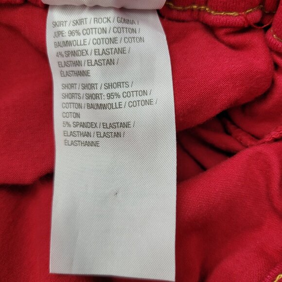 Dream Jeannes by Quacker Factory Skort Women's L Red Heart Bling Skirt Shorts - Picture 7 of 13